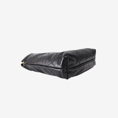 Chanel 22 Mini Bag in Black Calfskin Leather with Gold Hardware