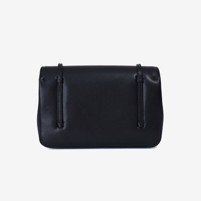 Chanel 26P Small Flap Bag in Black Calfskin with Gold Hardware back view