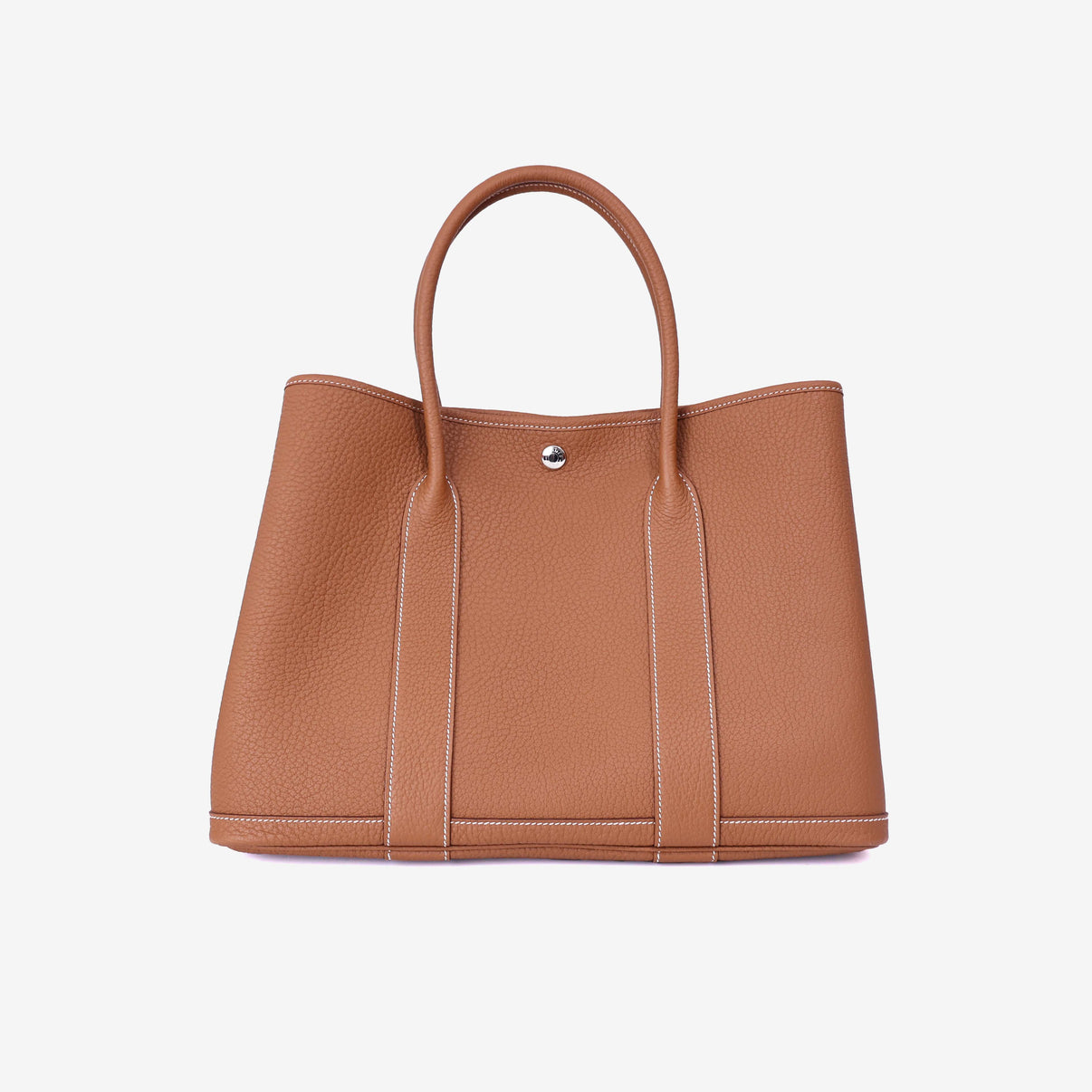 Hermès Garden Party 36 in Gold Negonda Leather with Palladium Hardware back view