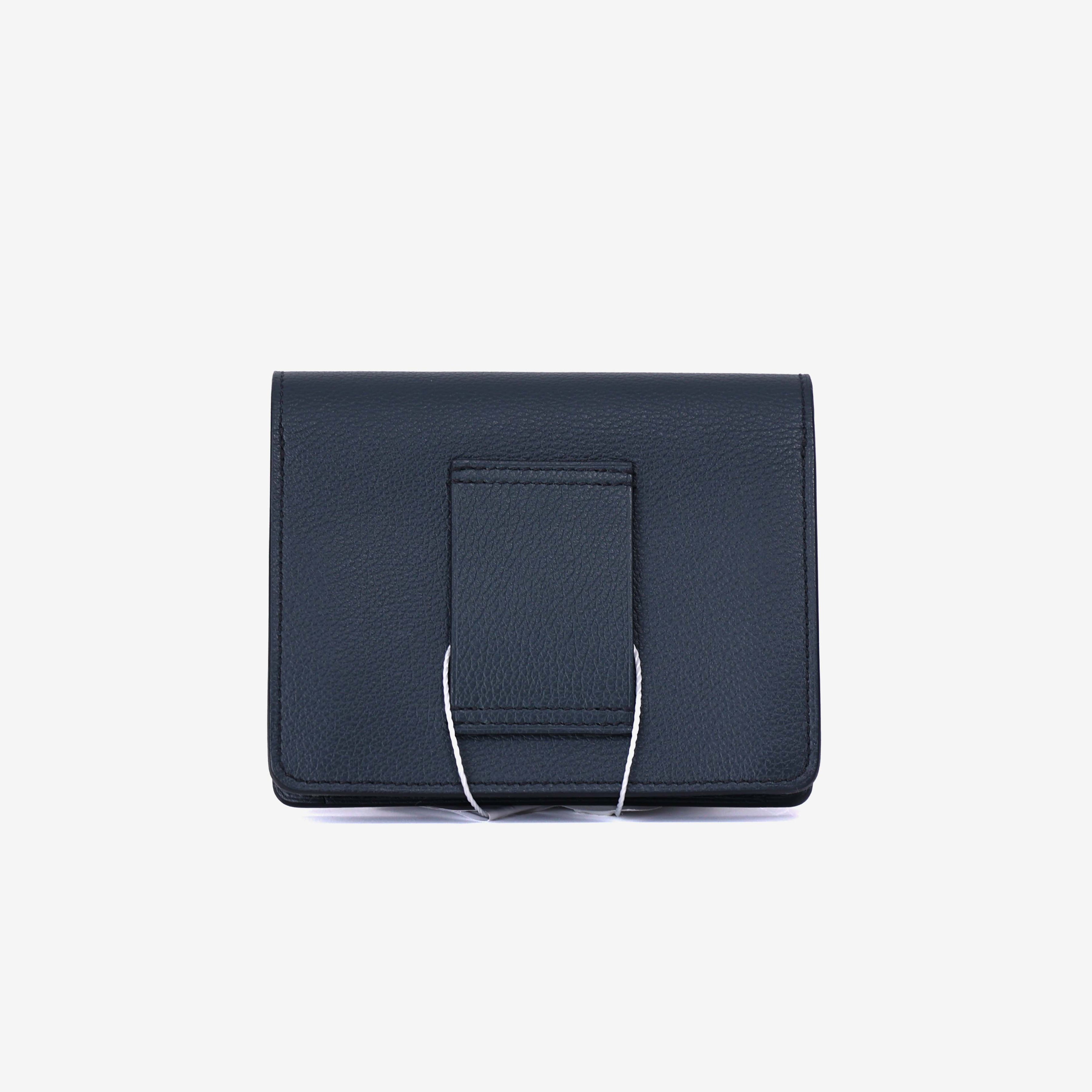 Hermès Roulis Wallet in Bleu Nuit Evercolor Leather with Gold Hardware back view