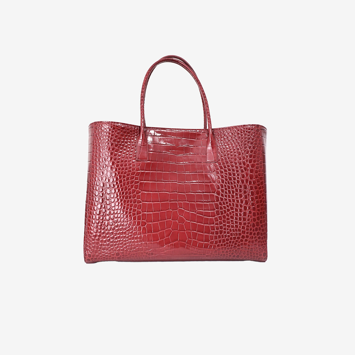Chanel 26S Shopping Bag Large in Green Crocodile Embossed Calfskin Leather with Gold Hardware back view