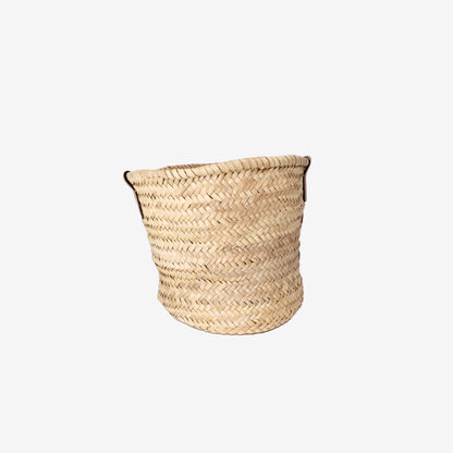 Celine Classic Panier Bag in Braided Palm and Calfskin Leather