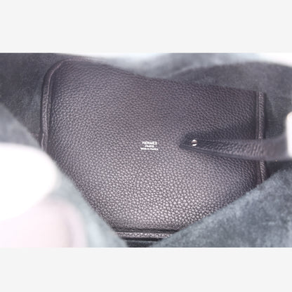 Hermès Picotin 22 in Noir Clemence Leather with Palladium Hardware