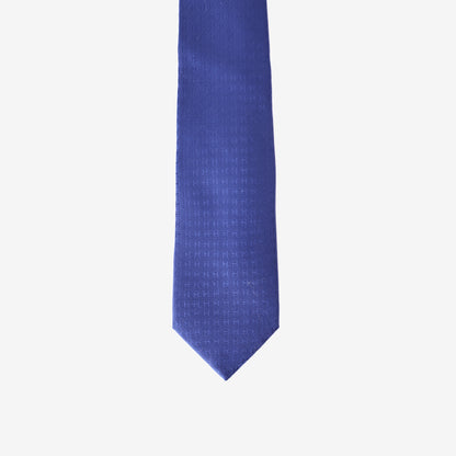 Hermès Façonnée H Tie in Indigo Silk front view