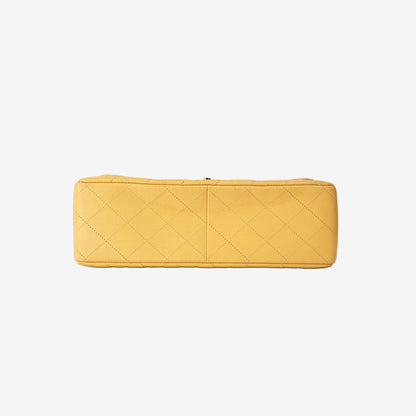 Chanel Jumbo Classic Double Flap Bag in Yellow Caviar Leather with Gold Hardware