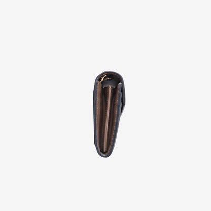 Fendi FF Diamonds Continental Wallet on Chain in Brown/Black Calfskin Leather with Gold Hardware