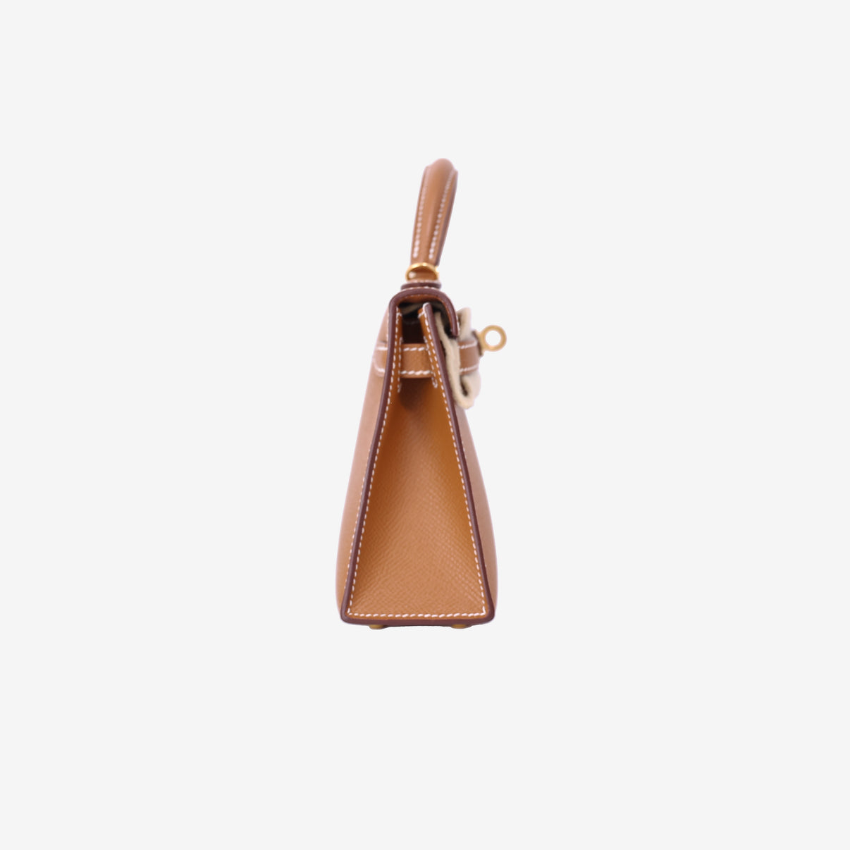 Hermès Mini Kelly 20 in Gold Epsom Leather with Gold Hardware side view