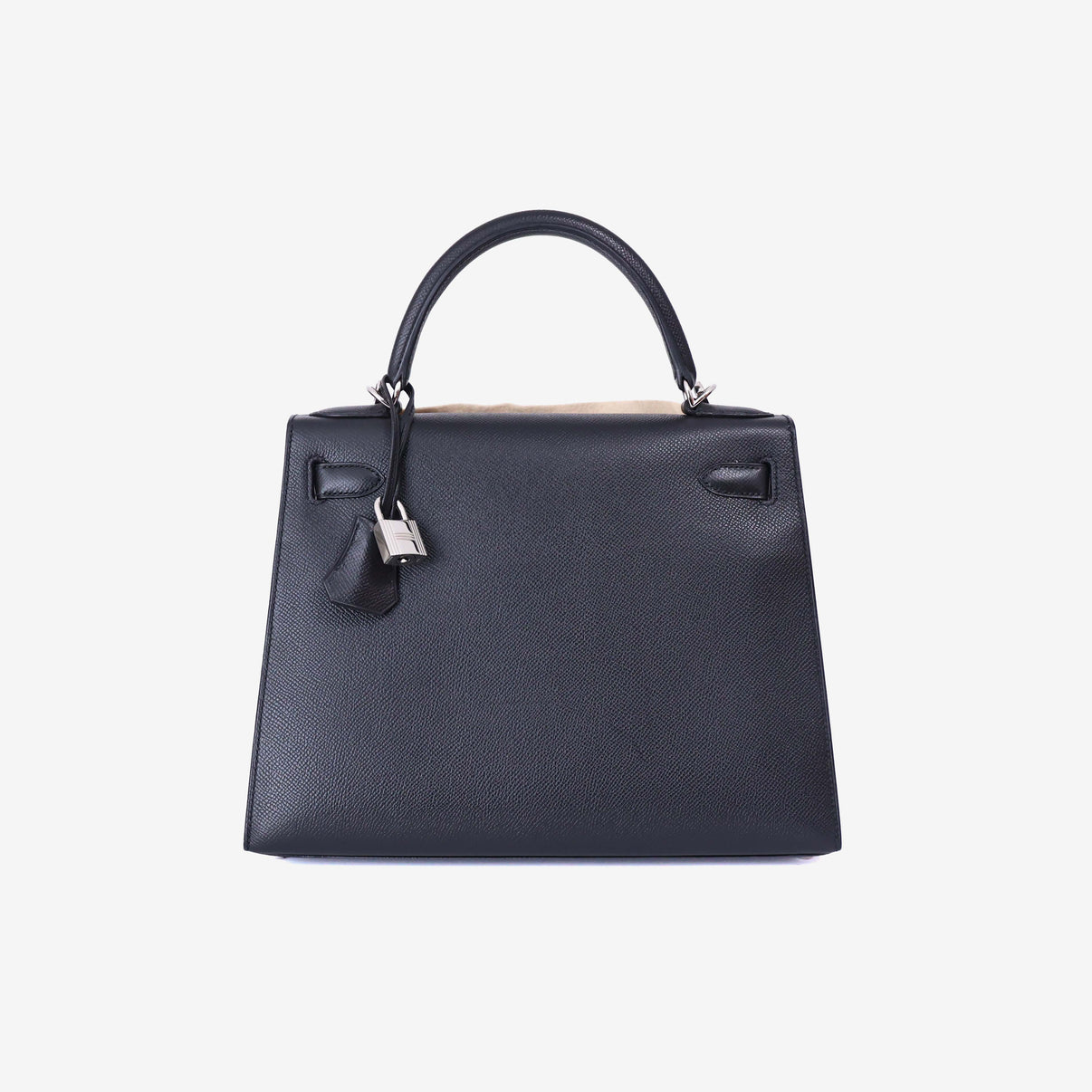 Hermès Kelly 28 in Noir Epsom Leather with Palladium Hardware back view