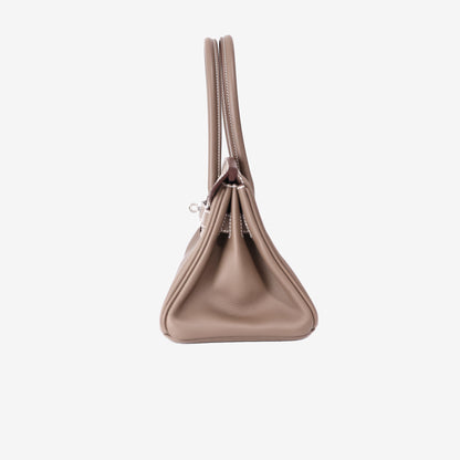Hermès Shoulder Birkin 29 in Etoupe Evercolor Leather with Palladium Hardware