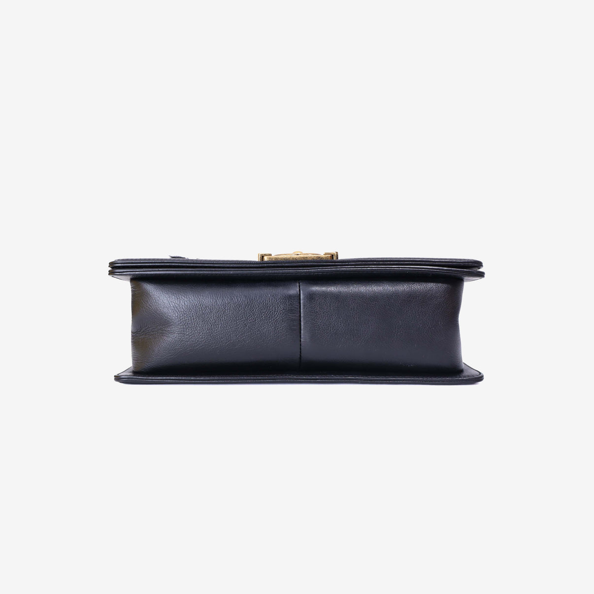 Chanel Boy Bag in Black Pony Hair Leather with Gold Hardware bottom view