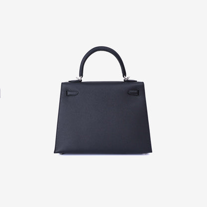 Hermès Kelly 25 in Noir Epsom Leather with Palladium Hardware back view