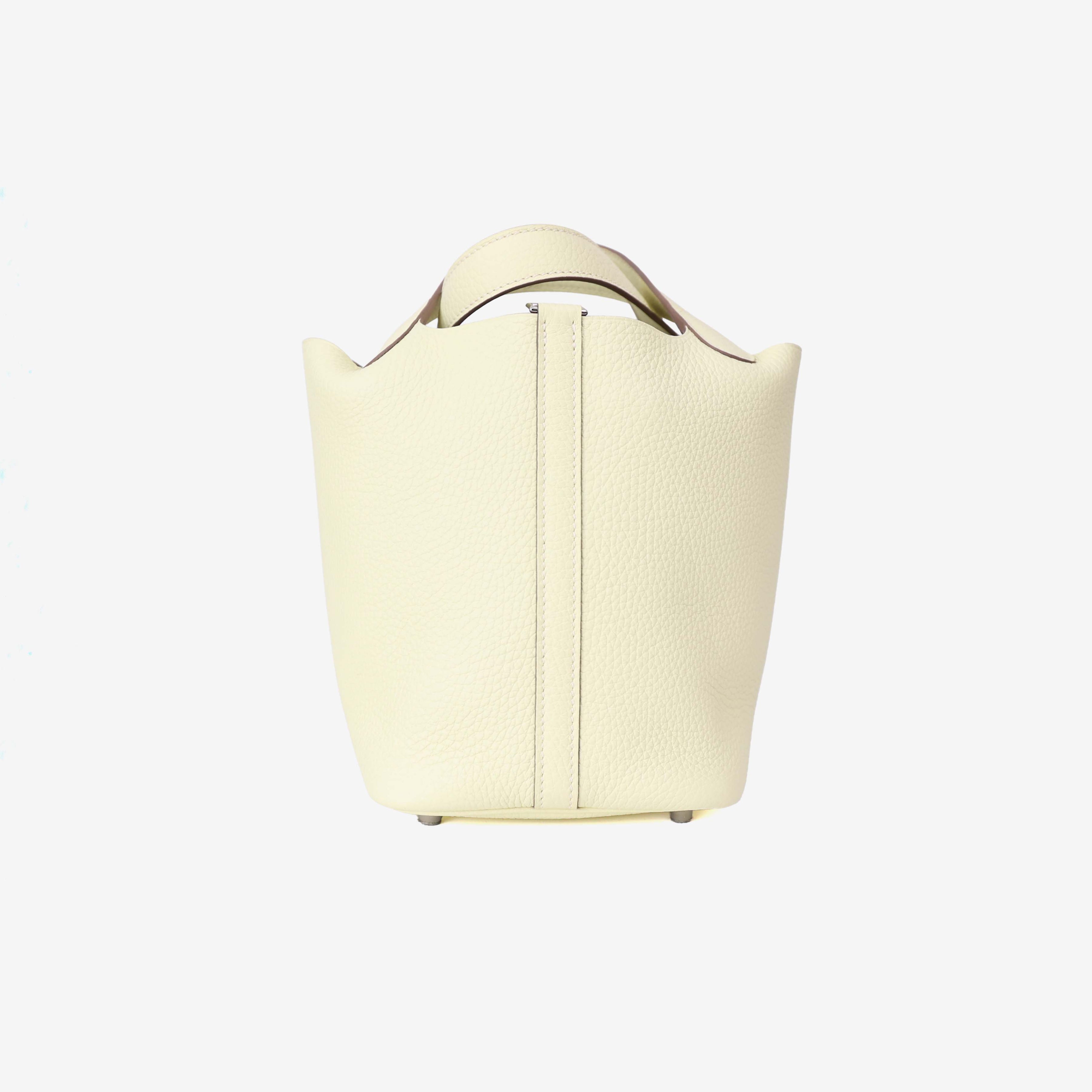 Hermès Picotin 18 Jaune Milton Clemence Leather with Palladium Hardware back view
