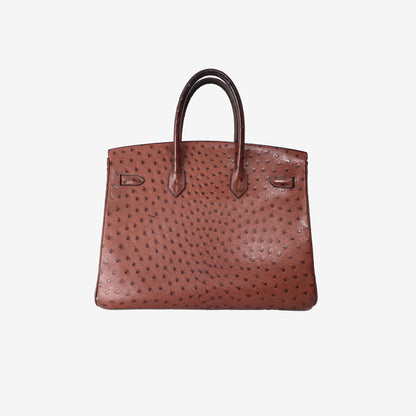 Hermès Birkin 35 in Marron Foncé Ostrich Leather with Gold-Plated Hardware (Contact to Enquire)