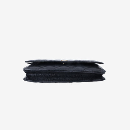 Chanel Wallet on Chain in Black Caviar Leather with Gold Hardware