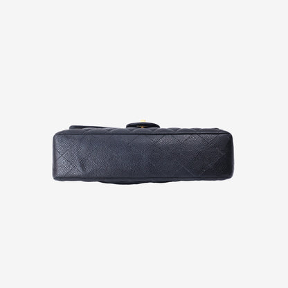 Chanel Classic Medium Flap Bag in Black Caviar Leather with Gold Hardware