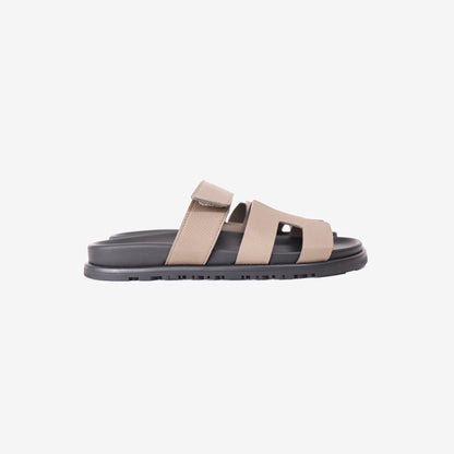 Hermès Chypre Sandals in Etoupe Epsom Leather (Sizes Available)