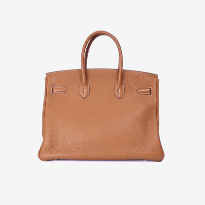 Hermès Birkin 35 in Gold Togo Leather with Palladium Hardware back view