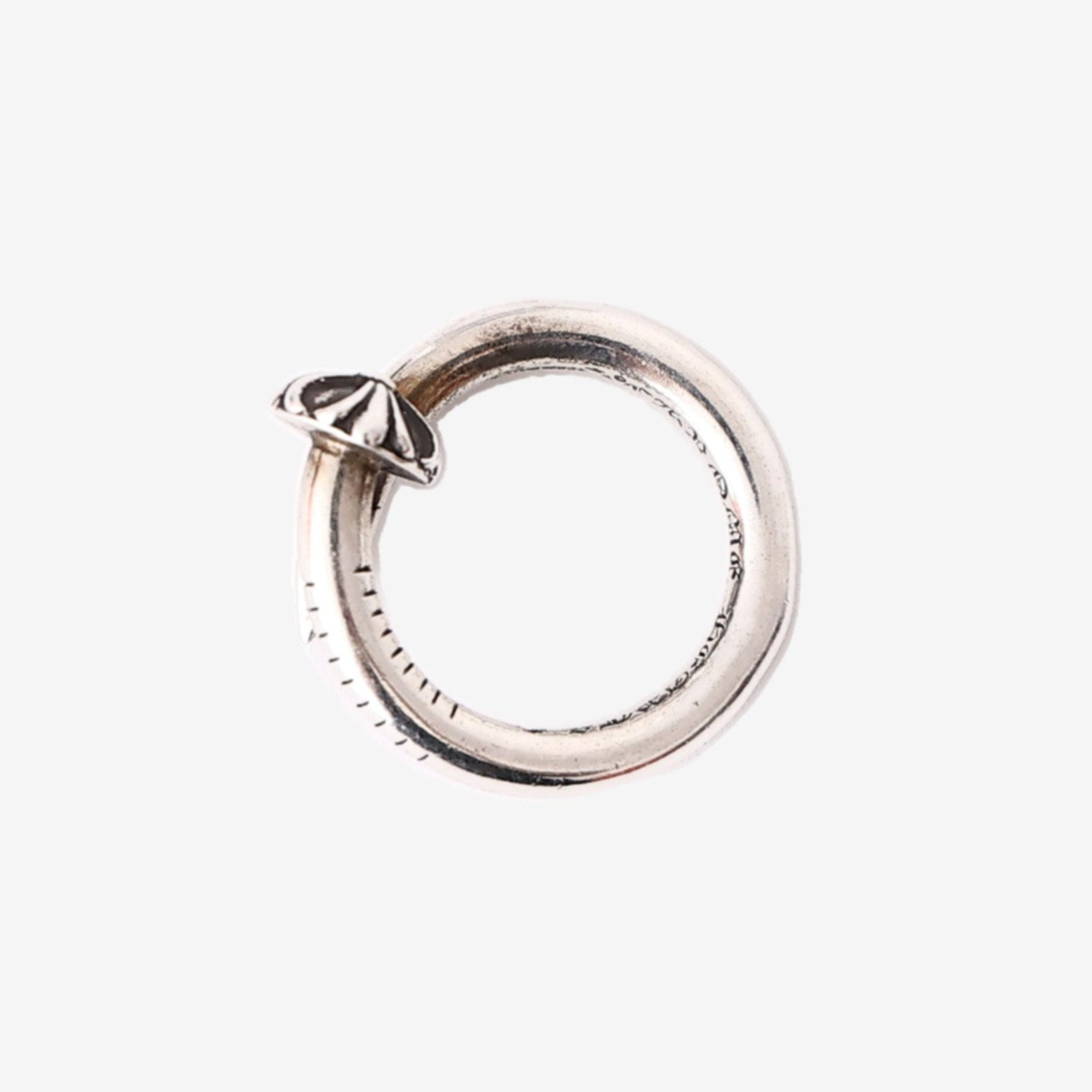 Chrome Hearts Nail Cross Ball Ring in Sterling Silver detail view