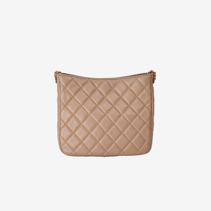 Chanel Pearl Crush Hobo Bag in Beige Lambskin Leather with Gold Hardware