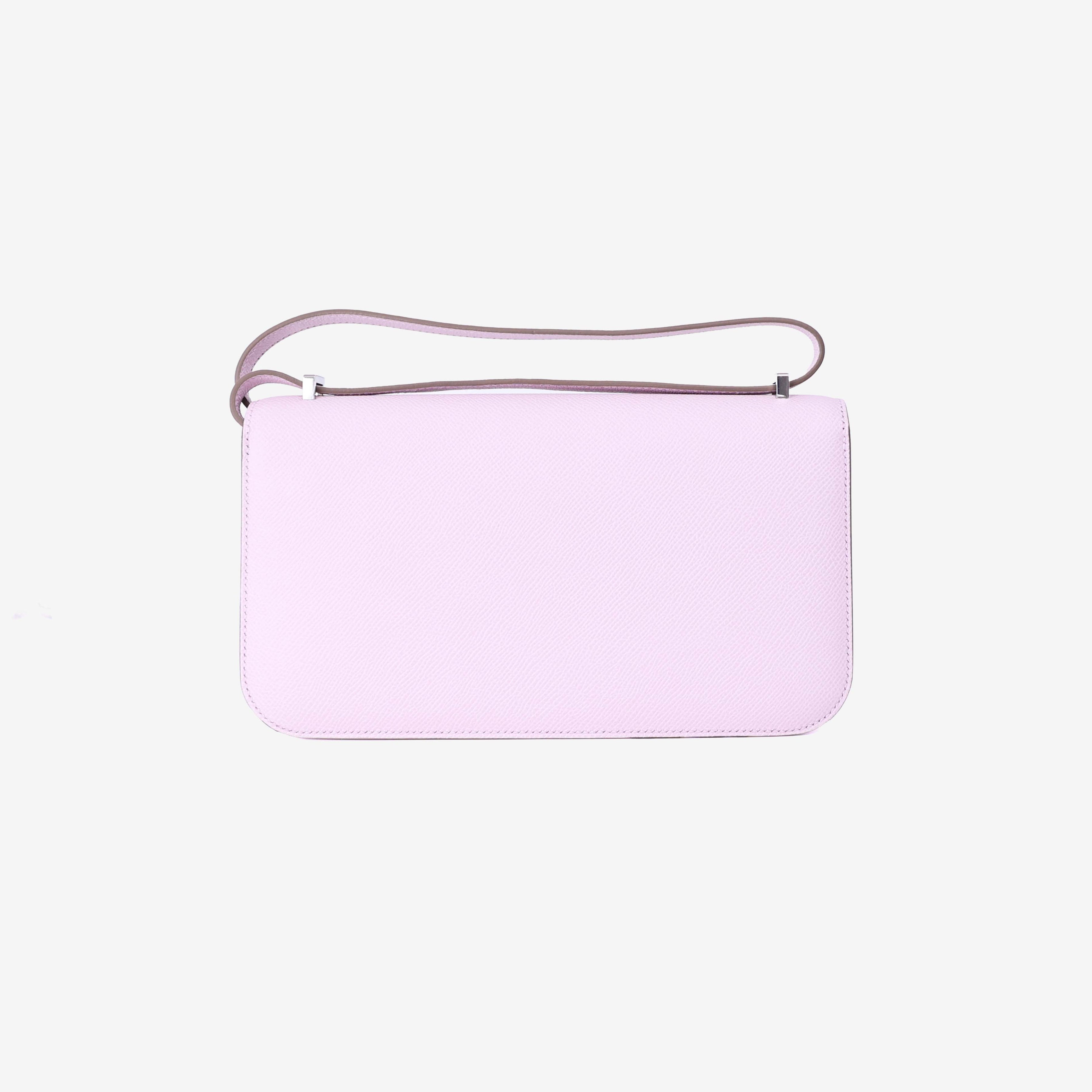Hermès Constance Elan in Mauve Pale Epsom Leather with Palladium Hardware back view