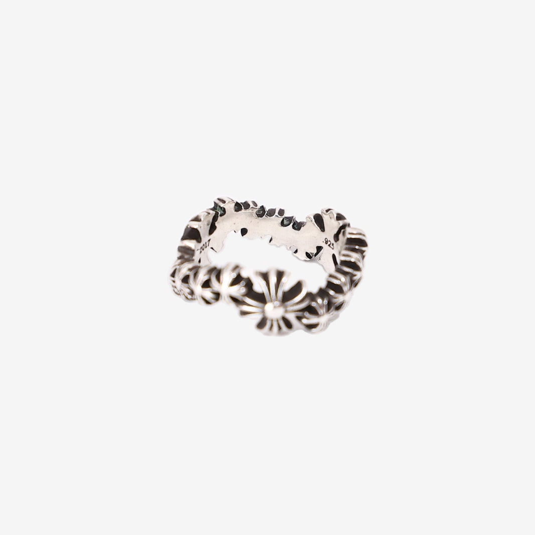 Chrome Hearts Tiny E CH Plus Band Ring in Sterling Silver back view