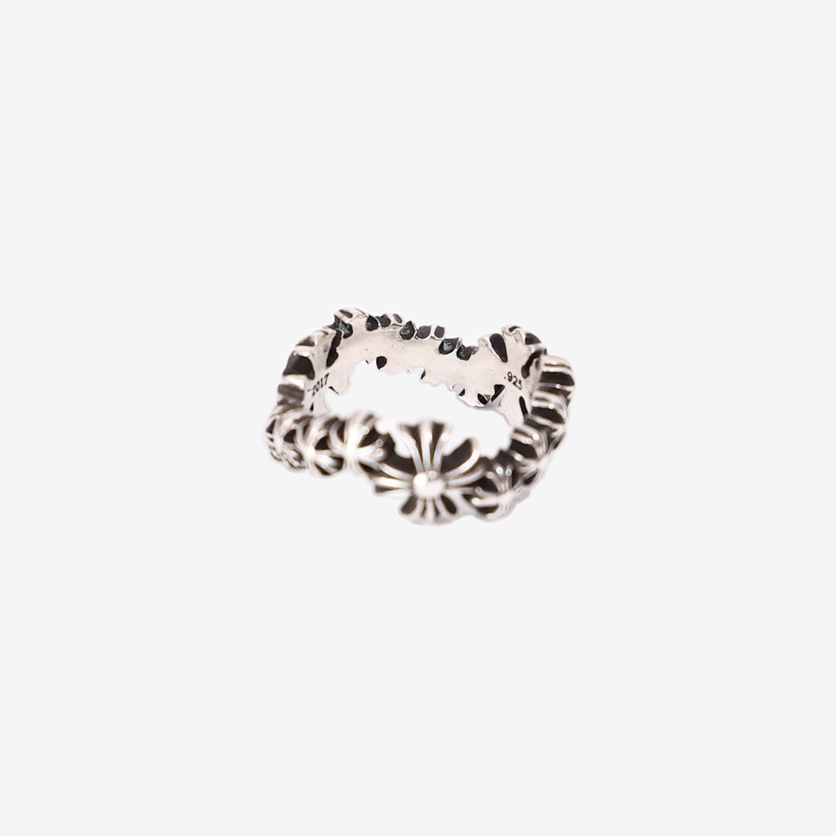 Chrome Hearts Tiny E CH Plus Band Ring in Sterling Silver back view