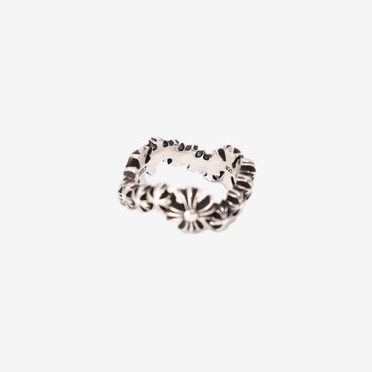 Chrome Hearts Tiny E CH Plus Band Ring in Sterling Silver back view