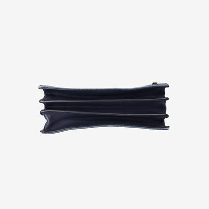Miu Miu Crossbody Bag in Blue Denim Leather with Gold Hardware