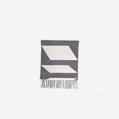 Hermès Kazak Optic Scarf in Grey and White Cashmere