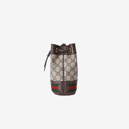 Gucci Ophidia Mini GG Bucket Bag in Beige Brown GG Supreme Canvas with Gold Hardware