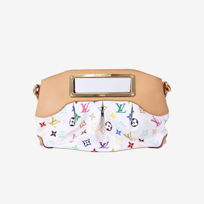 Louis Vuitton Judy Bag in White Monogram Canvas with Gold Hardware front view