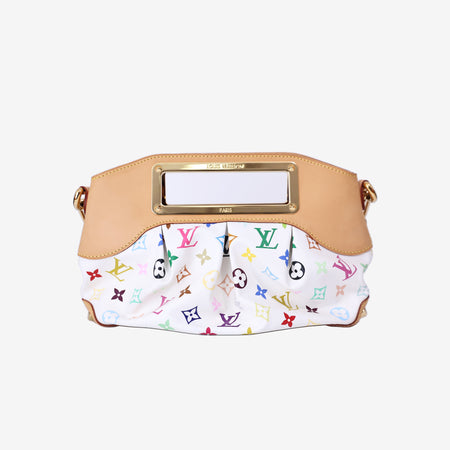 Louis Vuitton Judy Bag in White Monogram Canvas with Gold Hardware front view