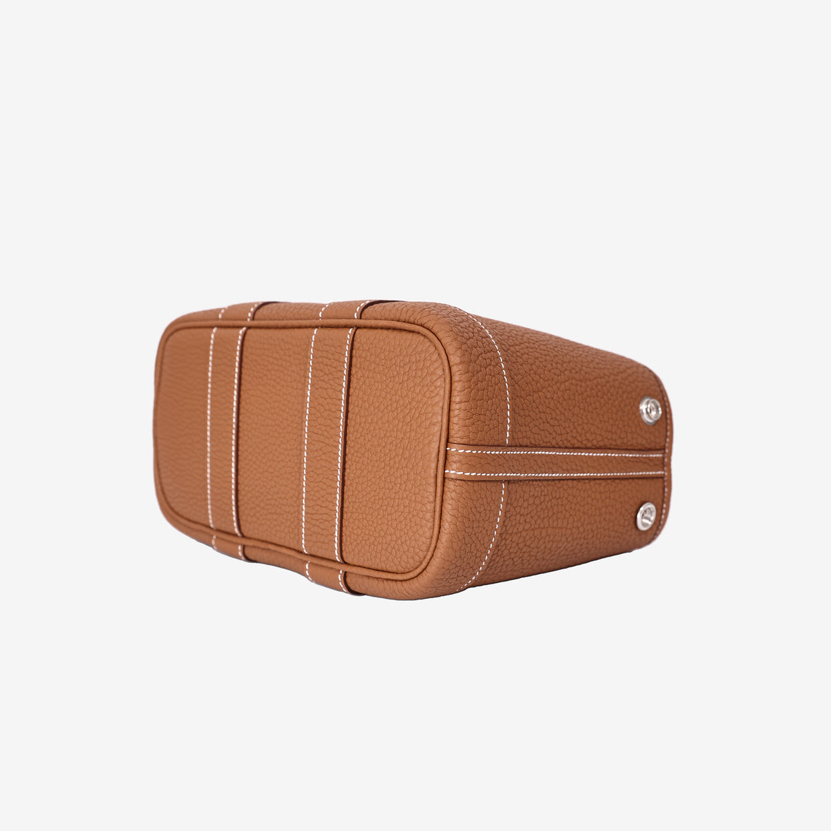 Hermès Mini Garden Party in Gold Clemence Leather with Palladium Hardware bottom side view