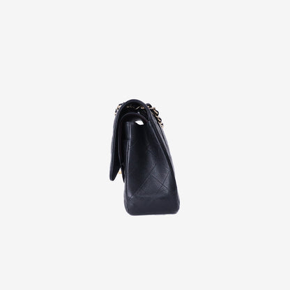 Chanel Large Classic Double Flap Bag in Black Lambskin Leather with Gold Hardware