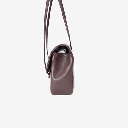 Chanel Preppy Coco Small in Dark Brown Calfskin Leather with Gold Hardware side view