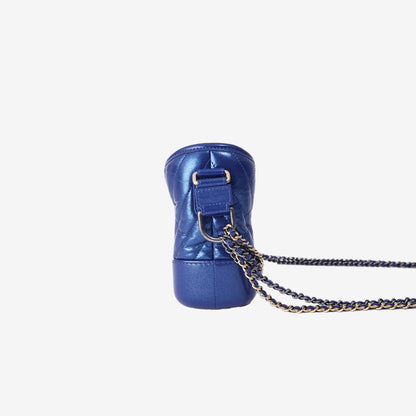 Chanel Gabrielle Small Hobo Bag in Blue Calfskin Leather with Mixed Hardware