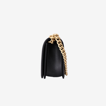 Chanel Boy Flap Bag in Black Caviar Leather with Gold Hardware