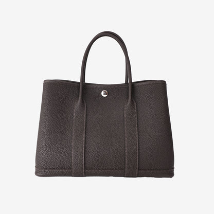 Hermès Garden Party 30 in Bai Brun Negonda Leather with Palladium-Plated Hardware