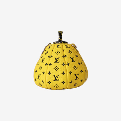 Louis Vuitton x Yayoi Kusama Limited Edition Pumpkin Bag in Yellow/Black Monogram Calfskin Leather with Silver Hardware