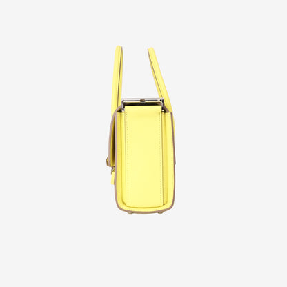 Hermès New Drag 22 in Lime Yellow Evercolor Leather with Palladium Hardware side view