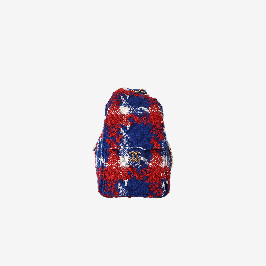 Chanel 25 Tweed Hobo Bag Small in Red/White/Blue Bouclé Tweed with Gold Hardware