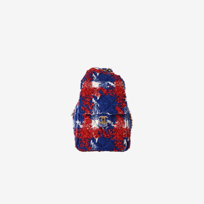 Chanel 25 Tweed Hobo Bag Small in Red/White/Blue Bouclé Tweed with Gold Hardware