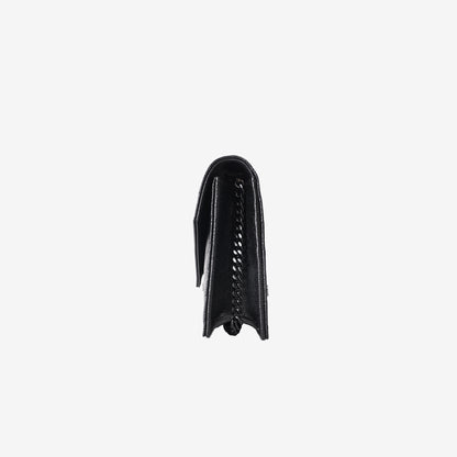Saint Laurent Matelassé Envelope Wallet in Black Quilted Leather with Tonal Black Hardware