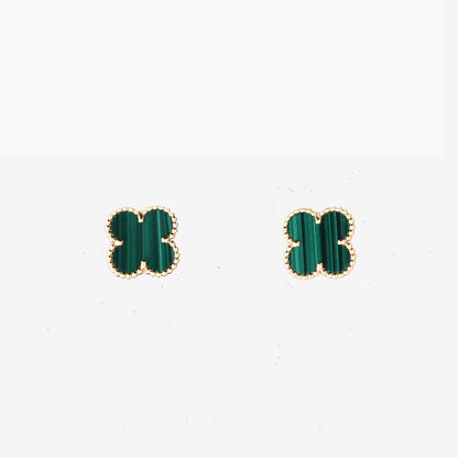 Van Cleef & Arpels Vintage Alhambra Earrings in 18K Yellow Gold with Malachite