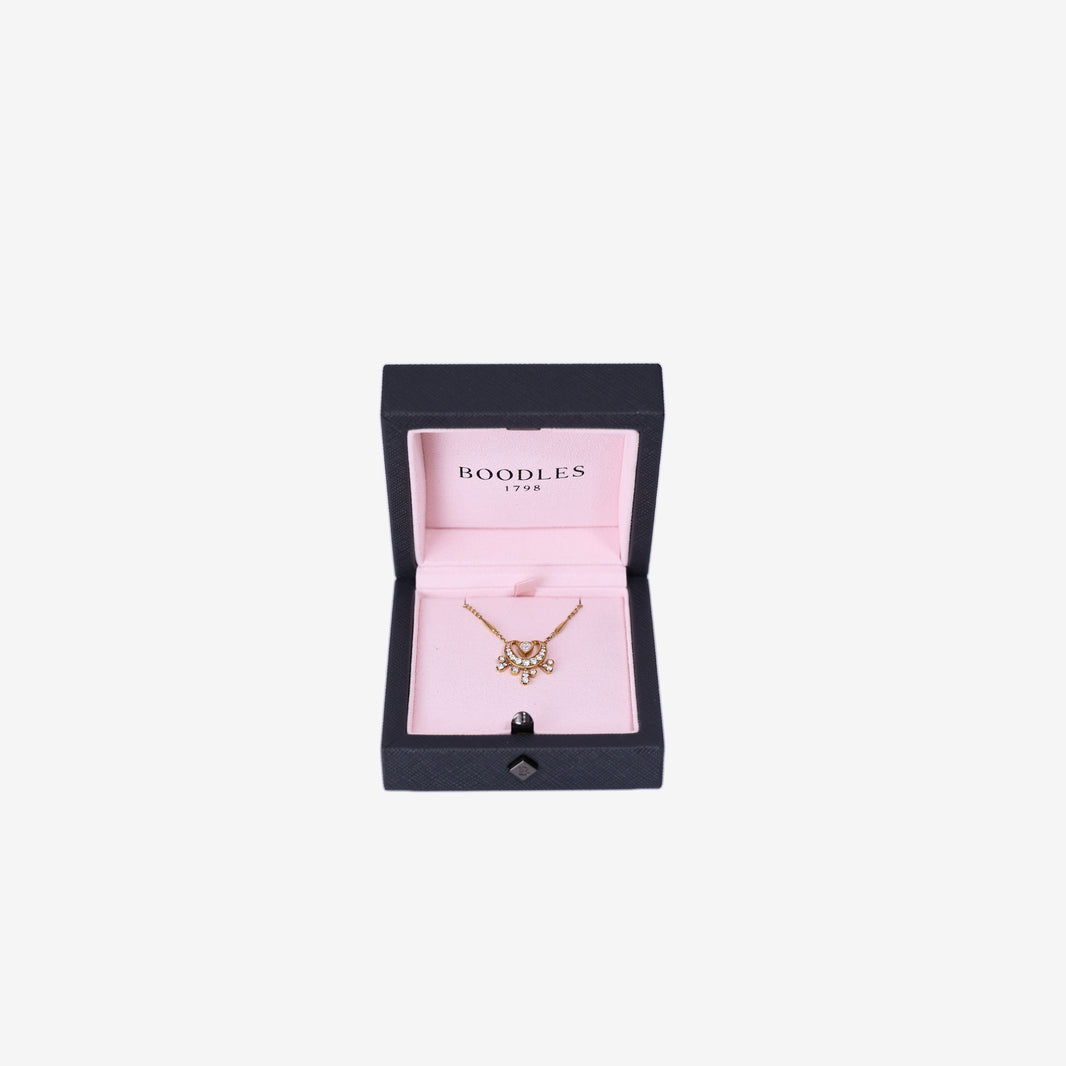 Boodles Lucky Horseshoe Splash Pendant in Yellow Gold with Diamond bottom view