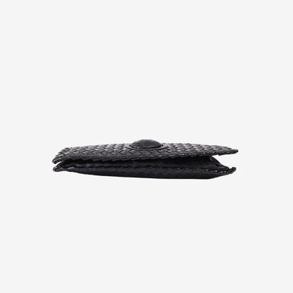Bottega Veneta Intrecciato Woven Leather Clutch in Black