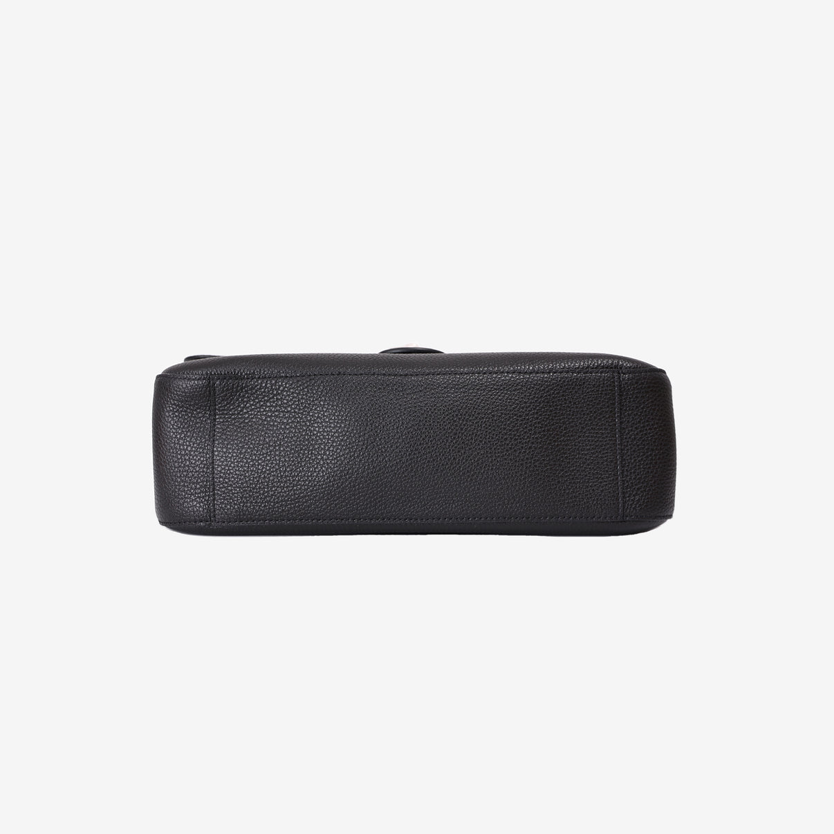 Chanel 26S Maxi Flap Bag in Black Grained Calfskin Leather with Silver Hardware bottom view