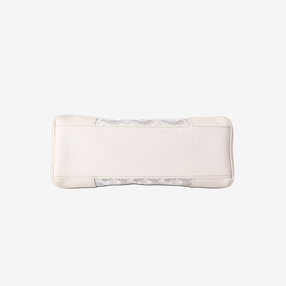 Goyard Saïgon Souple Mini Bag in White Goyardine Canvas with Chevroches Calfskin and Palladium Hardware