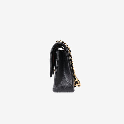 Chanel Classic Double Flap Medium in Black Caviar Leather with Gold Hardware (Contact to Enquire)