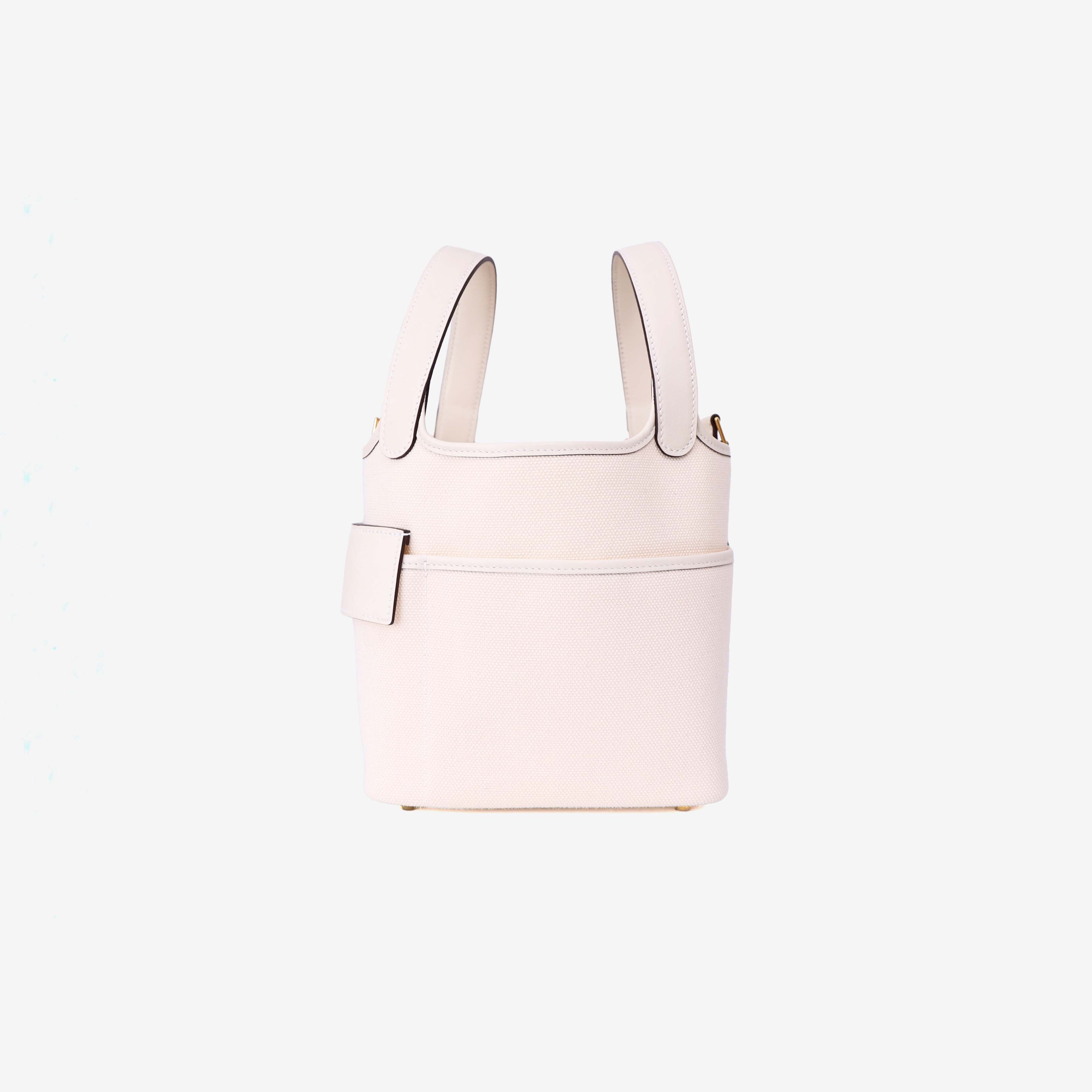 Hermès Picotin Cargo in Nata Swift Leather with Toile Canvas with Gold Hardware side view